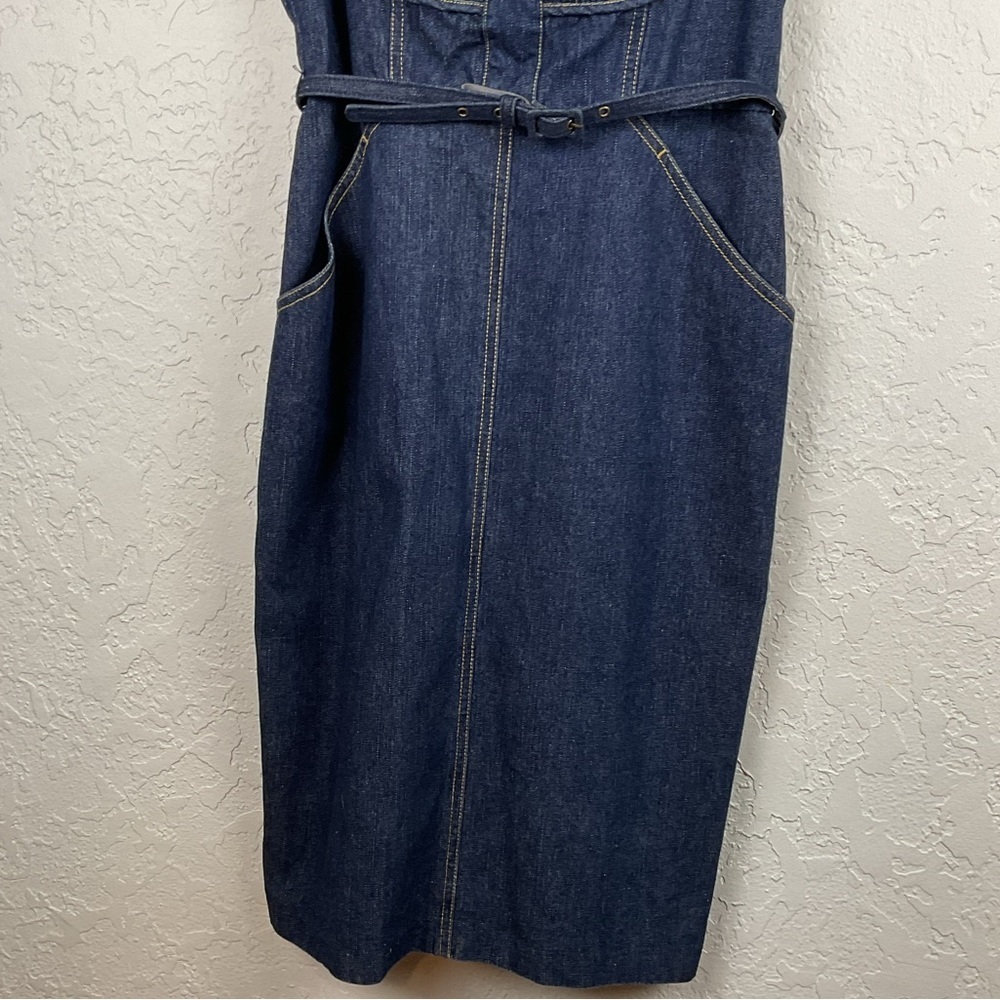 Jessica Simpson Sweetheart Bustier Top Denim Strap Dress Sz 6 - Picture 2 of 9